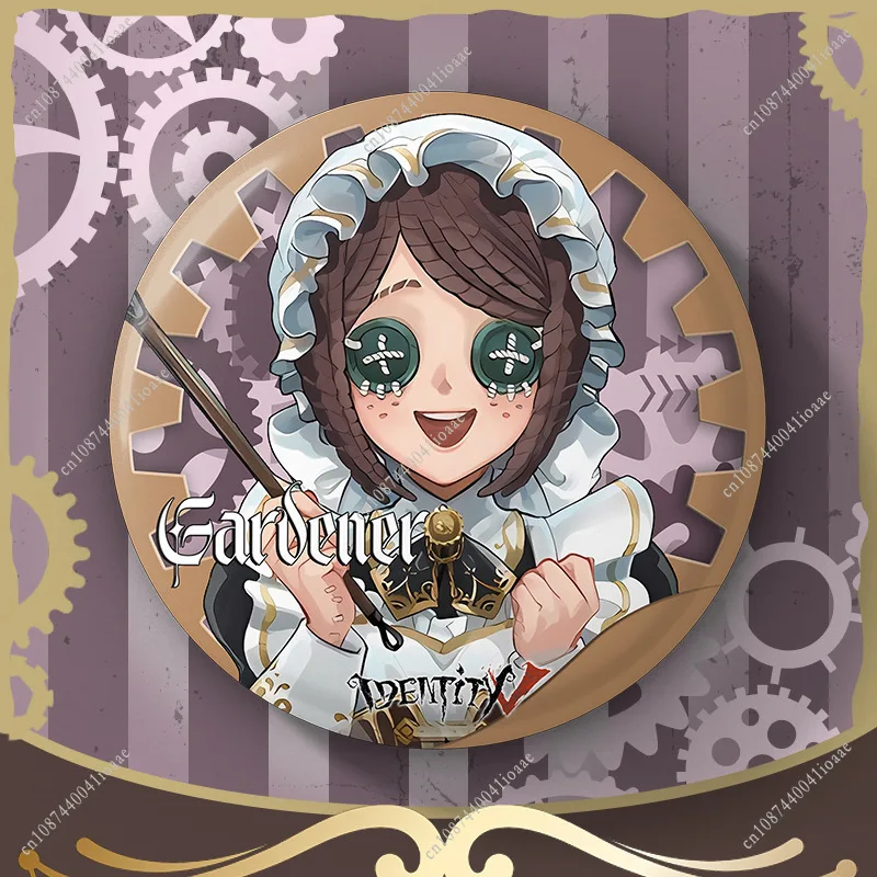 75MM 아이덴티티 V 게임 배지 어드벤처 스릴러 호러 만화 피규어 라운드 브로치 핀 백팩 의류 액세서리 게임 팬 선물