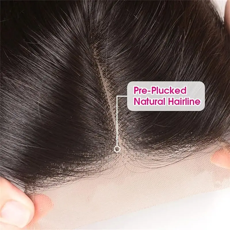 Body Wave Gevormde Ingesloten Mensenhaar 4X4 Hrazilian Body Wave Gevormde Pre-Pulled Baby Pruik Geschikt Voor Zwarte Vrouwen # 1b