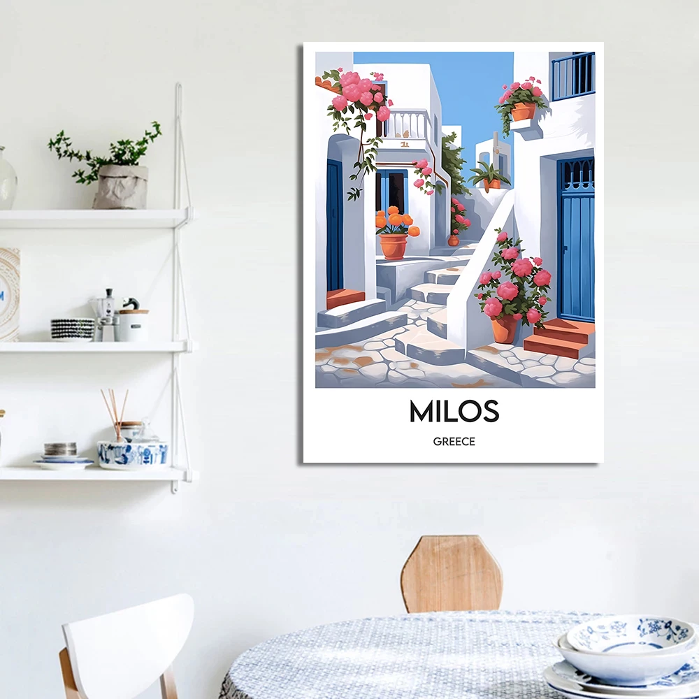 روما إيطاليا لندن سورينتو المشارك سانتوريني اليونان باريس السفر حائط لوح رسم الفن لغرفة المعيشة ديكور المنزل كوادروس