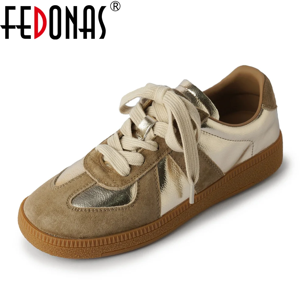 

FEDONAS Fashion Women Suede Leather Sneakers Flats Heels Lace Up Spring Summer Autumn Casual Shoes Woman Round Toe Sport Shoes