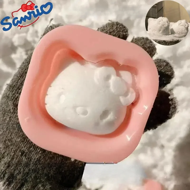 

Sanrio Kawaii Hello Kitty Snowcatcher Snowball Fight Snowball Mold Snowman Multifunctional DIY Mold Ins Christmas Gift for Girls