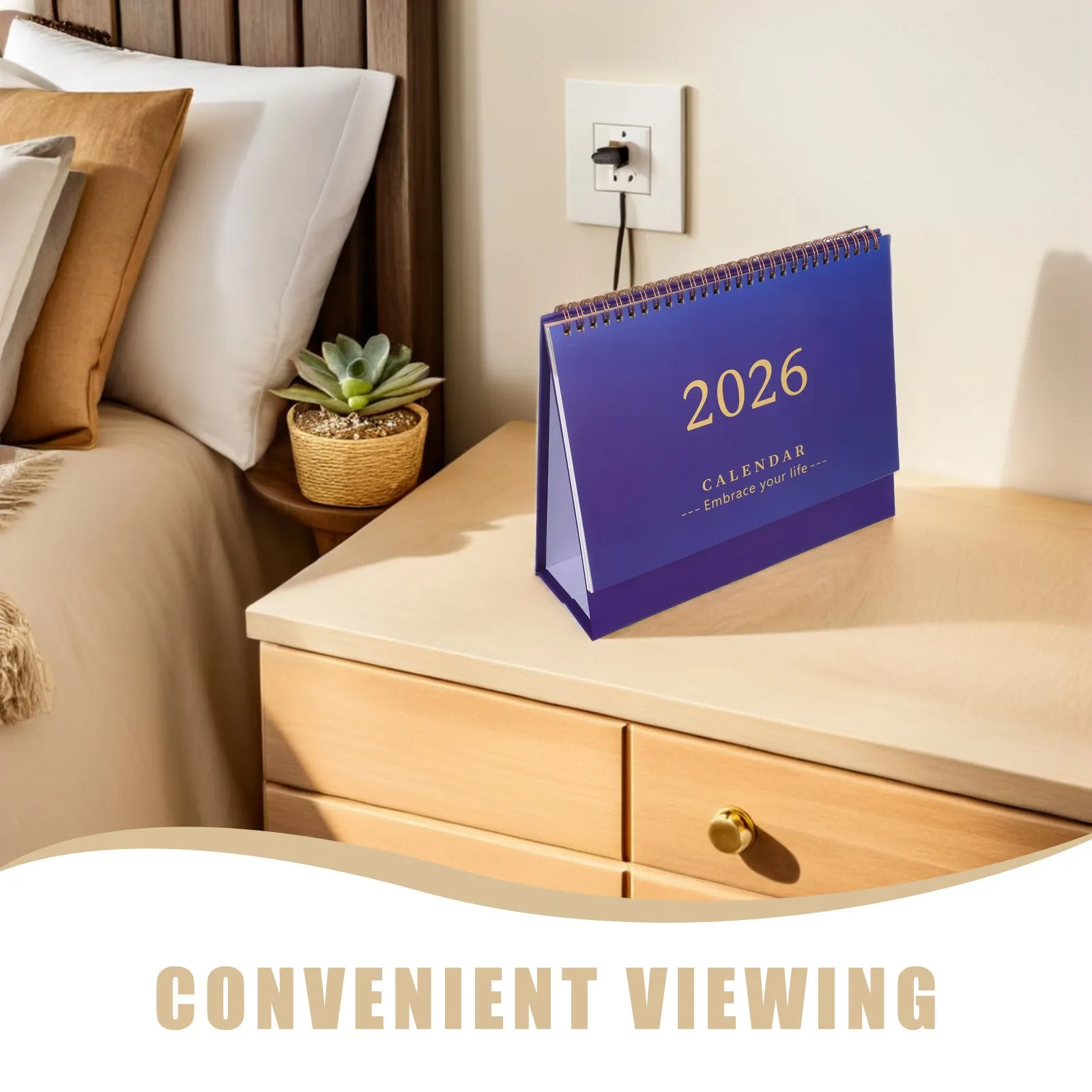 2026 Daily Flip Desk Calendar Standing Table Planner Coil Binding Minimalist Design Thick Paper Time Management Tool Office Home