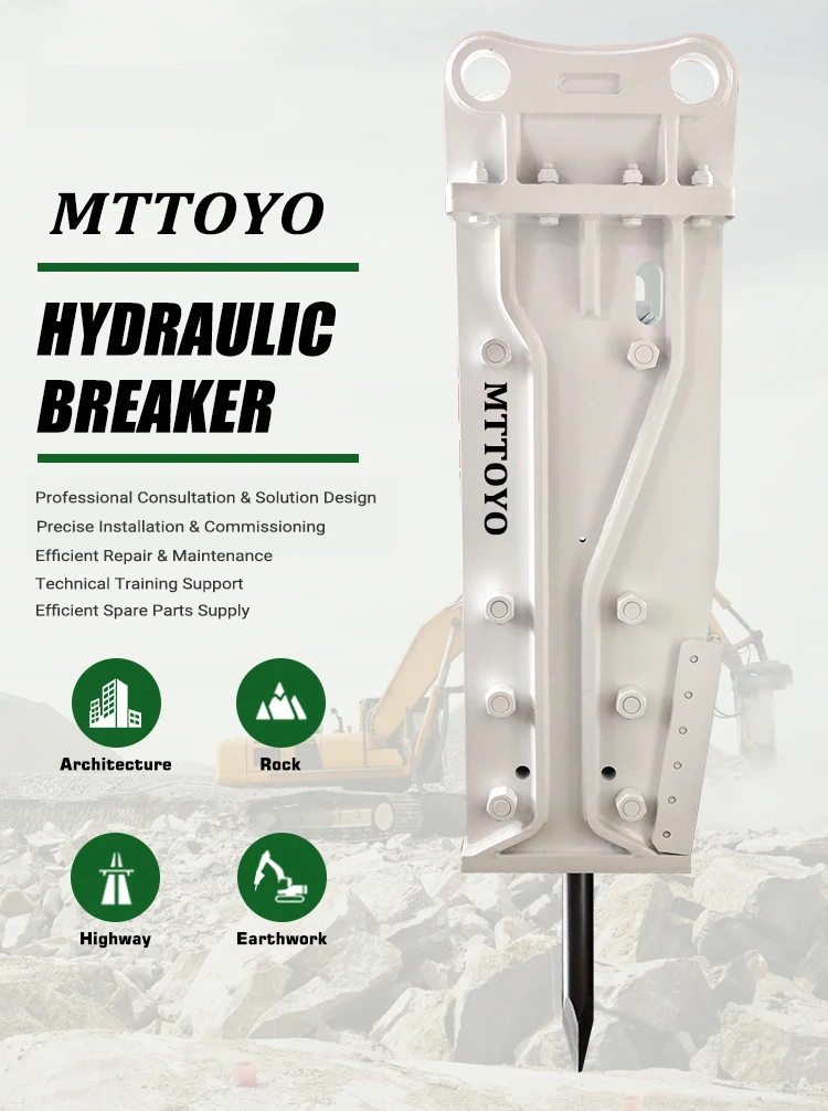 Tipo di scatola di accessori per escavatore con martello demolitore idraulico serie SB HB30G per demolitore di roccia con scalpello per escavatore da 25-35 tonnellate