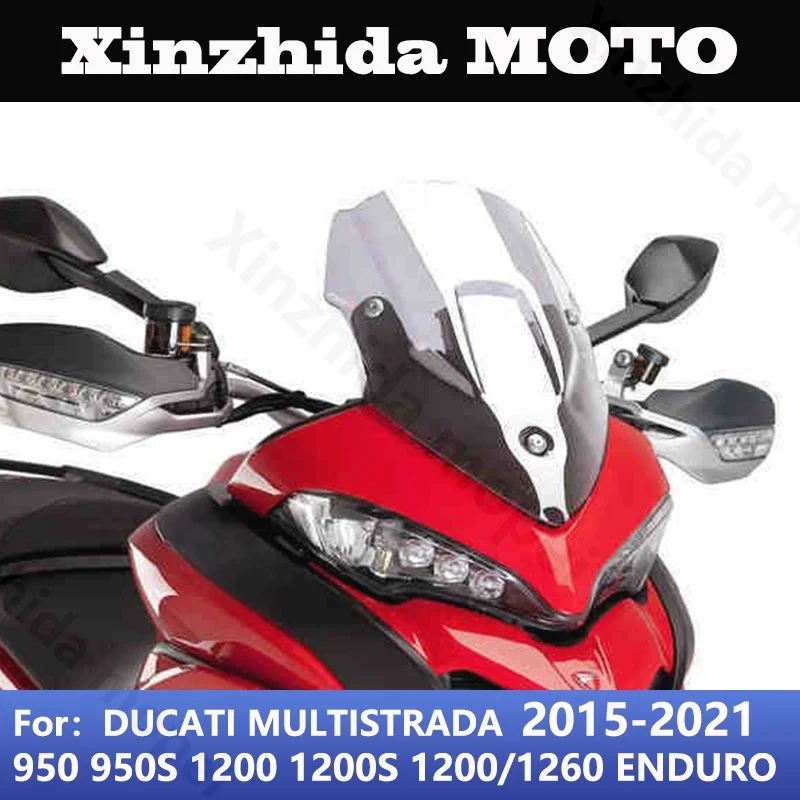 

For DUCATI MULTISTRADA MTS950 MTS950S MTS1200S MTS1200 MTS1260 ENDURO Motorcycle Windshield Windscreen 2015-2021 16 17 18 2019