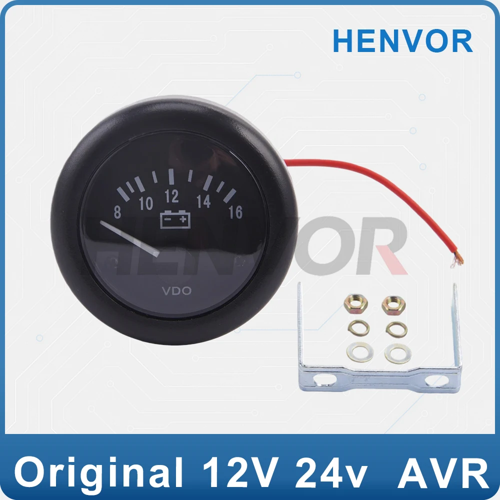 

12V 24V Generator VDO Voltage Gauge Meter 52MM for Engine and Generator Accessories