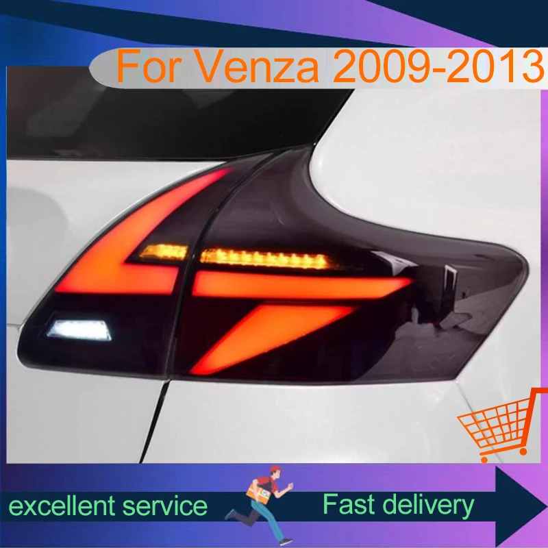 2PCS Lamps For Toyota Venza 2009-2013 Tail Light DRL Brake Lamp Turn Signal Modified LED Taillight Plug And Play Car Accessories