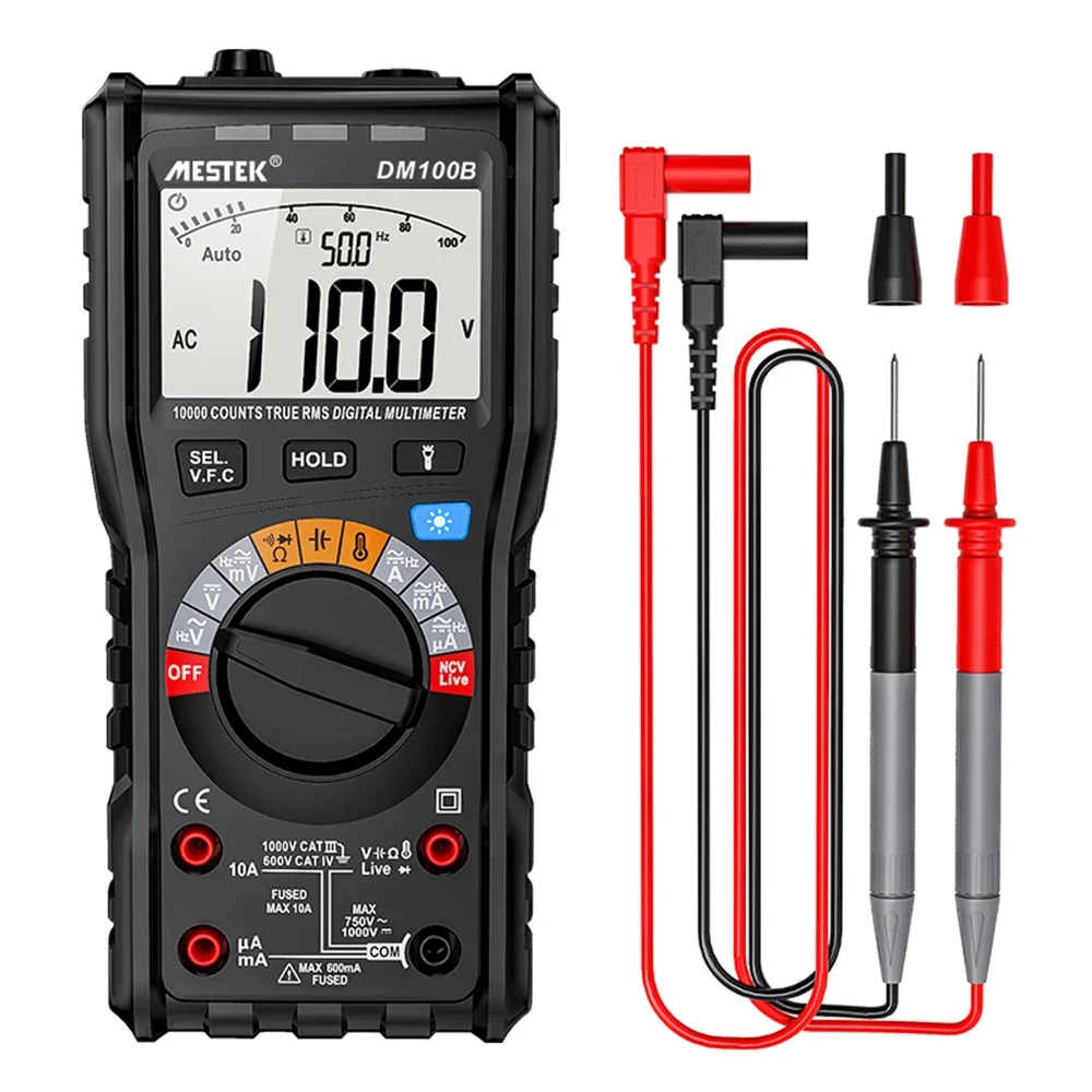 Smart Digital Multimeter Mestek DM100B DC AC Voltmeter  Tester Capacitance NCV Ohm Hz Tester Multimeter Meter