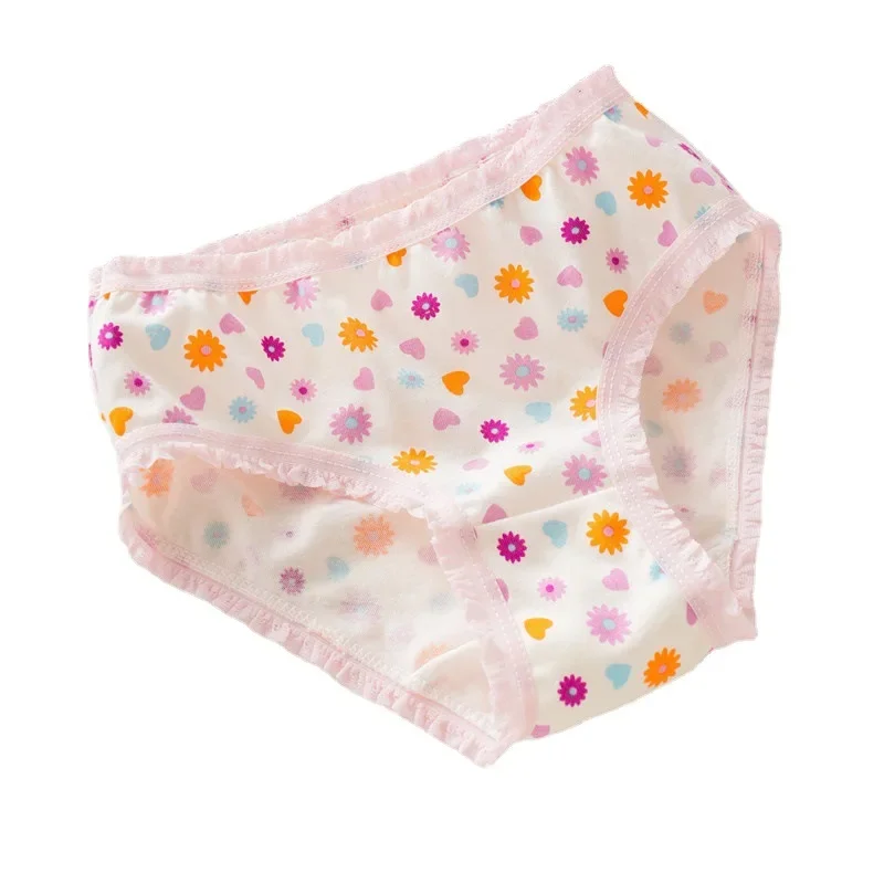 女の子用レース付きコットンパンティー,2〜12歳