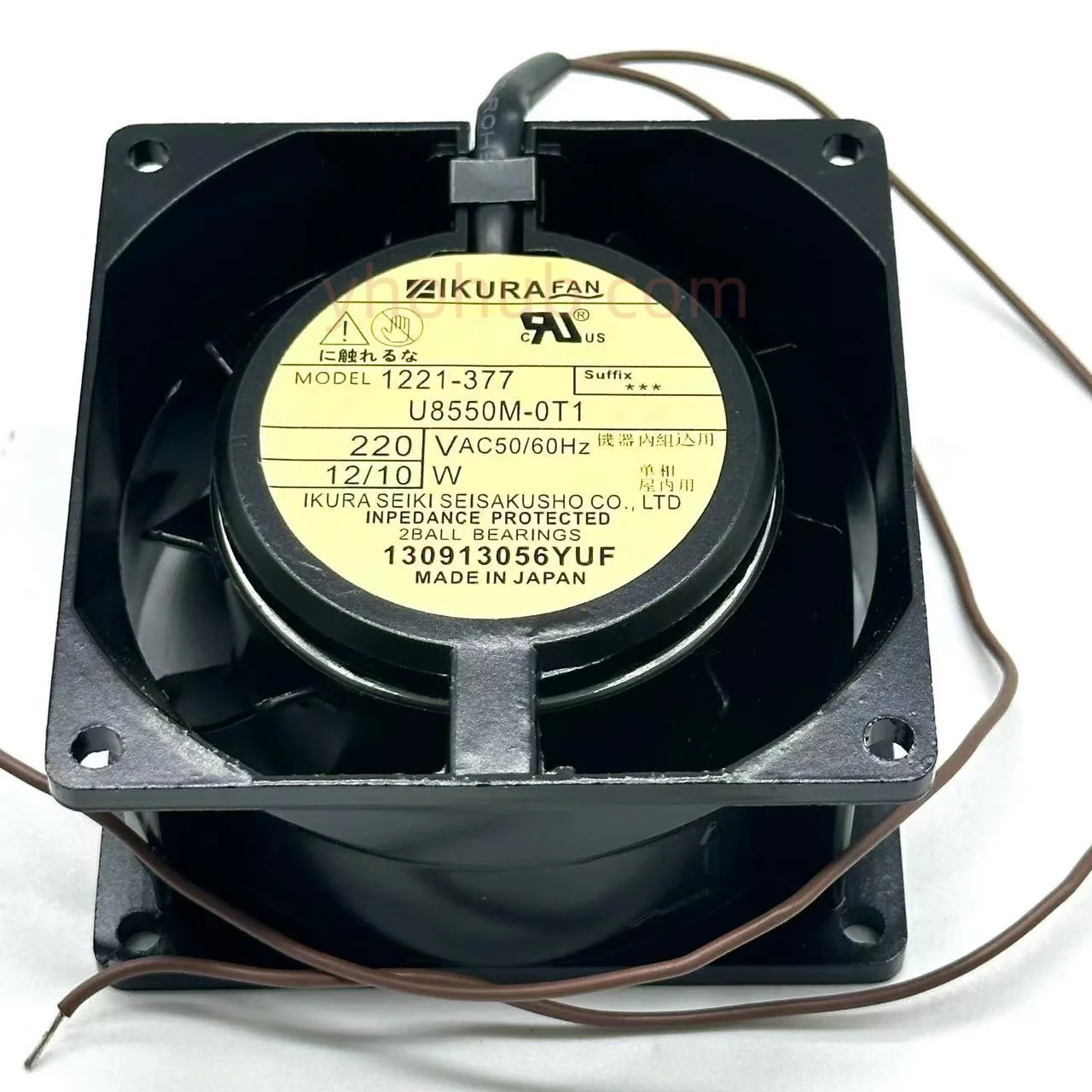 

IKURA U8550M-0T1 1221-377 AC 220V 12W 0.05A 80x80x38mm 2-Wire Server Cooling Fan