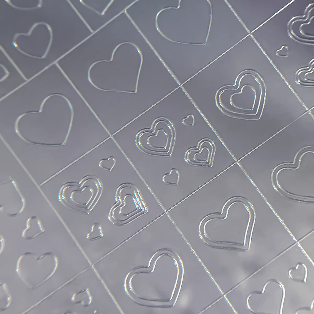 Multi Design French Nail Stickers Checkered Transparent Spray-painted Nail Art Stickers Heart-shaped Nails 3D Decorations Decals