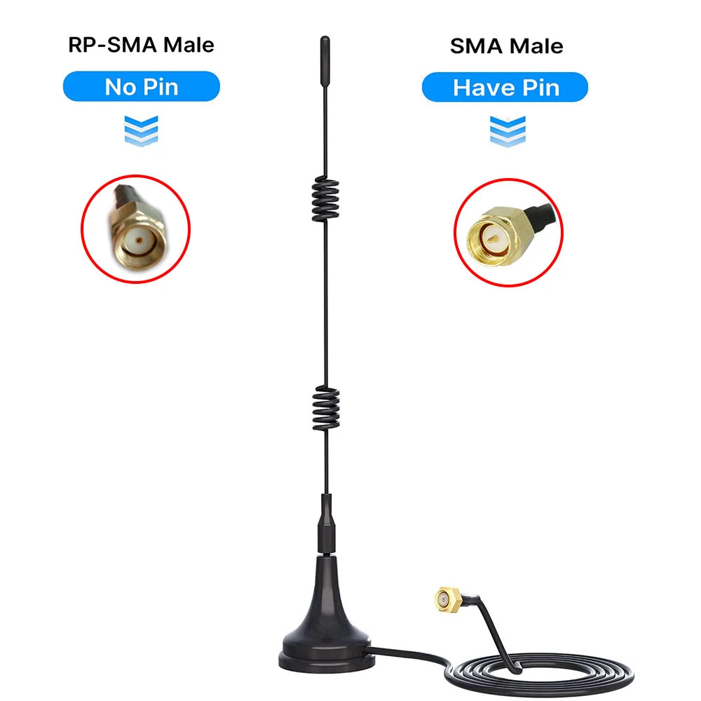 Keview 2.4ghz 7dbi 5xrange wifi impulsionador antena 10ft sma macho/rp sma macho com base magnética para roteador de câmera de segurança sem fio