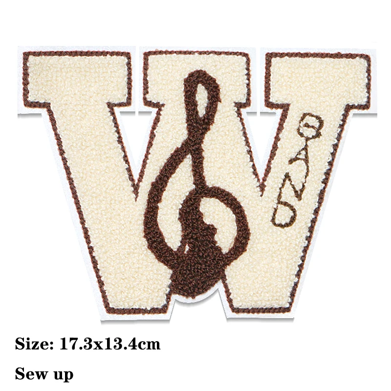 Eagle Musical Note Letter OK M R Chenille Icon Towel Embroidered Applique Patches For Clothes DIY Iron on Badges on the Backpack