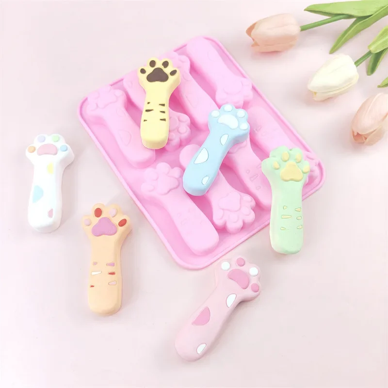 8-Piece,Cat's Claw Chocolate Biscuit Silicone Mold, Cheese Stick, Complementary Food Tool, Baking Cake Decoration Molds