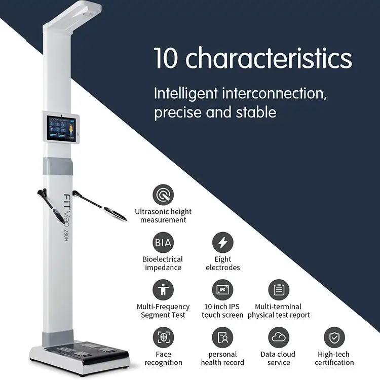 Factory Best Smart Weighing Machines Ultrasonic Height Meter Sales Body Composition Analysis Machine for Gym