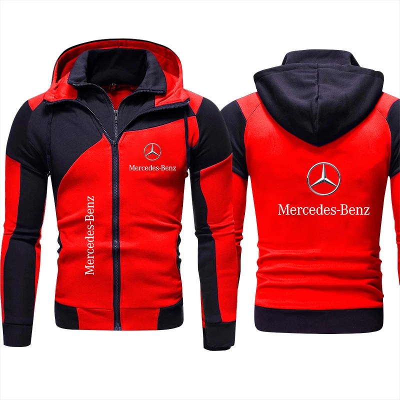 2024 Autumn Winter Men\'s Mercedes-Benz Hoodie Sweatshirt Casual Fleece Pullover Men Sportswear Benz Sports Racing Coat Zip Hoody