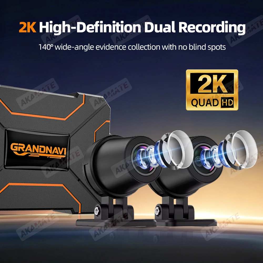 2K Motorcycle DVR Dual 1080P WiFi Front & Rear Waterproof Camera Recorder Motorcycle Dash Cam Motorbike Black Box Dual-lens image 4