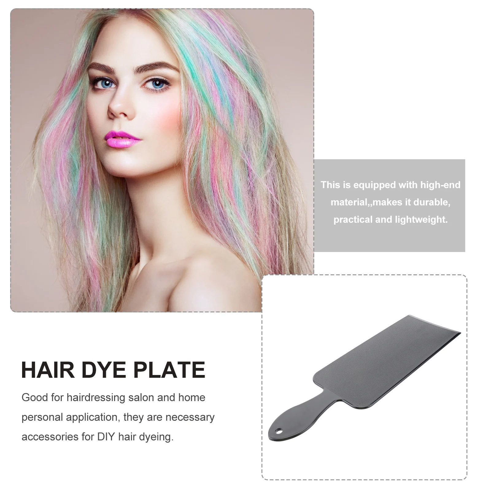 

1pc Hair Dyeing Plate Reusable Salon Applicator Tool Nonslip Odorless Eco-Friendly For Even Hair Tinting Dye Application