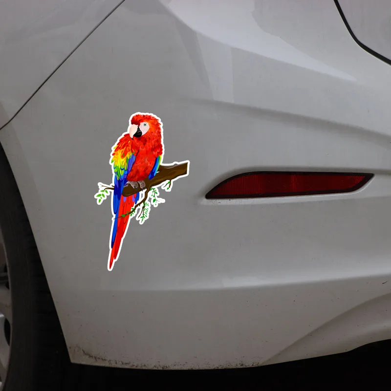 Beautiful Parrots Colored Car Sticker Fashion Animal Decals PVC Bumper Graphic Decoration High Quality Waterproof Decal 17*10cm