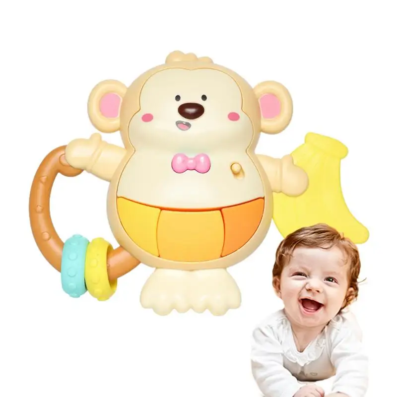 

Rattle Teething Toys Sensory Interactive Monkey Pacifier Teething Toy Light Up Music Learning Education Toys Easy Hold Early