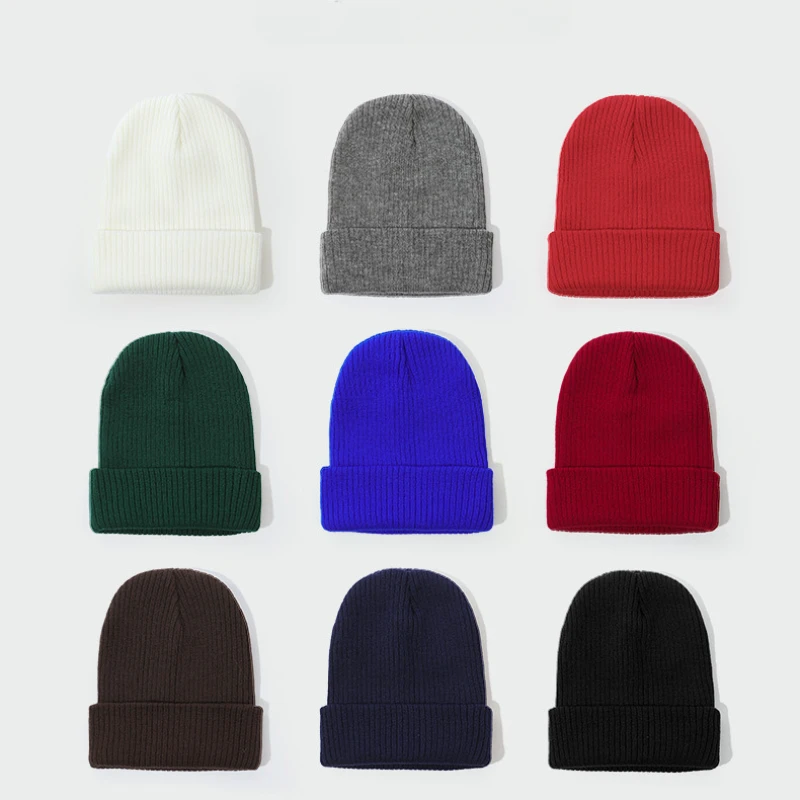 USPOP Autumn Winter Men and Women Simple Beanies Hat Heightened Pure Color High Elastic Warm Knitted Hat