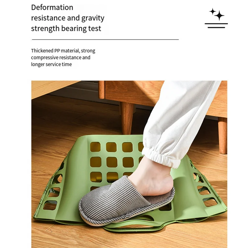 

ABGH-Plastic Foldable Storage Basket Folding Plastic Laundry Basket Laundry Basket Storage Basket
