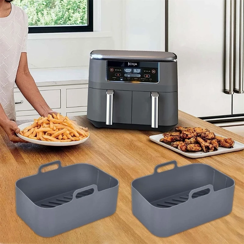 2 Gói Nồi Chiên Không Dầu Air Fryer Giỏ Khuôn Silicon Lò Nướng Khay Nướng Bánh Pizza Rổ Gà Chiên