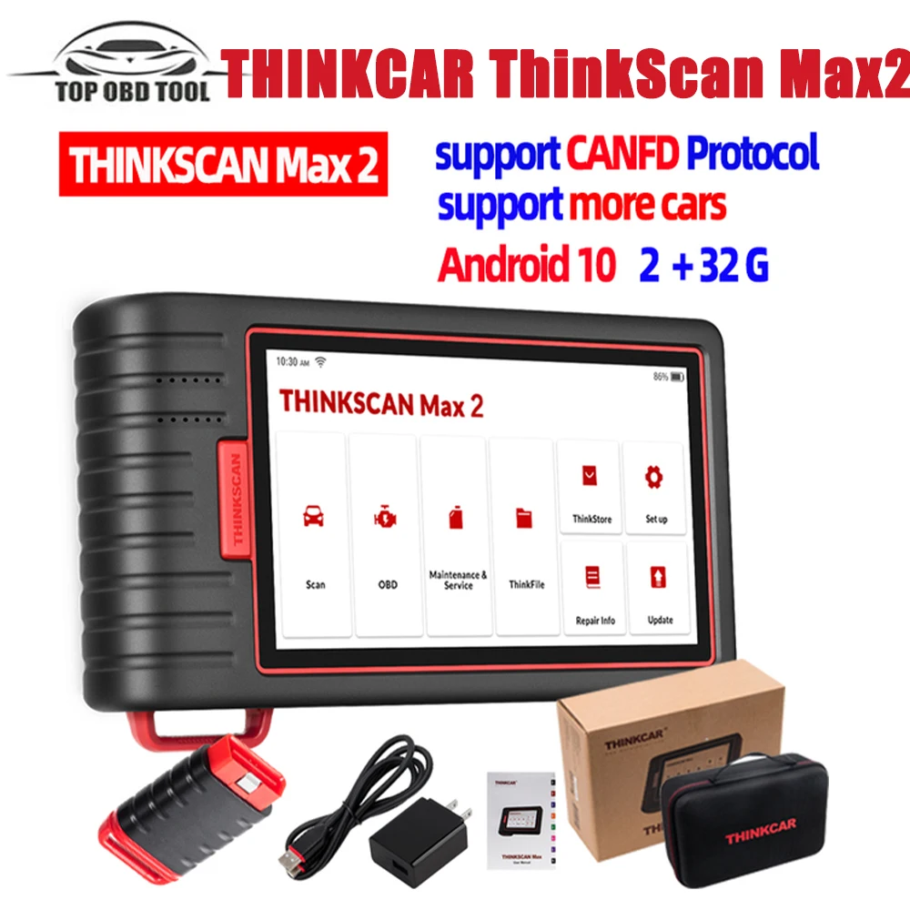 

2023 THINKCAR ThinkScan Max2 Full system Car Diagnostic Tool MAX2 OBD2 Scanner Free Lifetime Update ECU Coding PK ThinkTool Mini