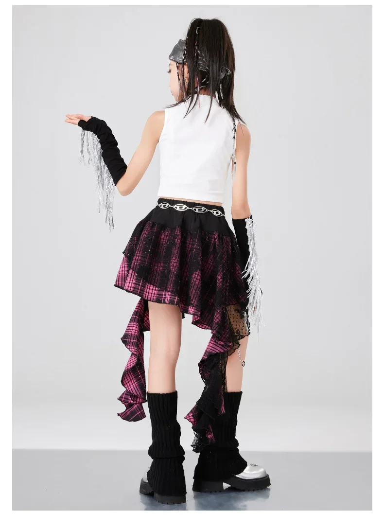Mädchen Jazz Hip-Hop Tanzkostüme Set Bühnenoutfits für Mädchen Gruppen Kpop Mode Laufsteg-Show Tanzbekleidung Sets – Detail 13