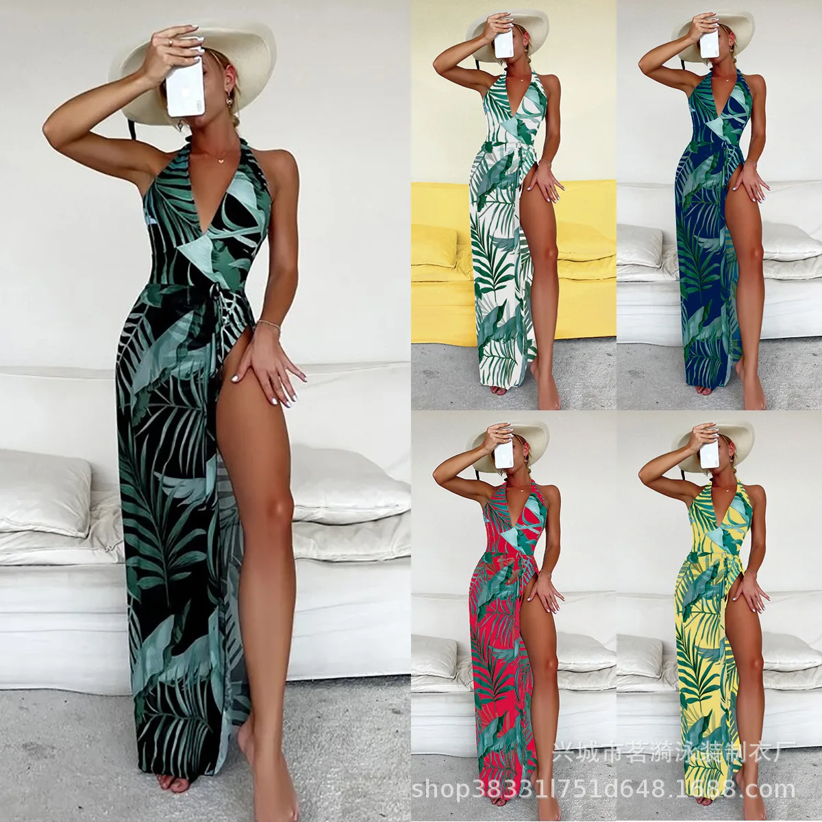 

Женский купальник: сексуальный цельный купальник в европейском и американском стиле с принтом, большие размеры, бикини, комплект из трех предметов