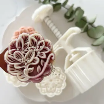 件/套 75 克 花形月餅模具 櫻花蛋糕模具 手工壓制烘焙模具 DIY 烘焙工具 蛋糕裝飾 10 最佳銷售 月餅壓模 - №9