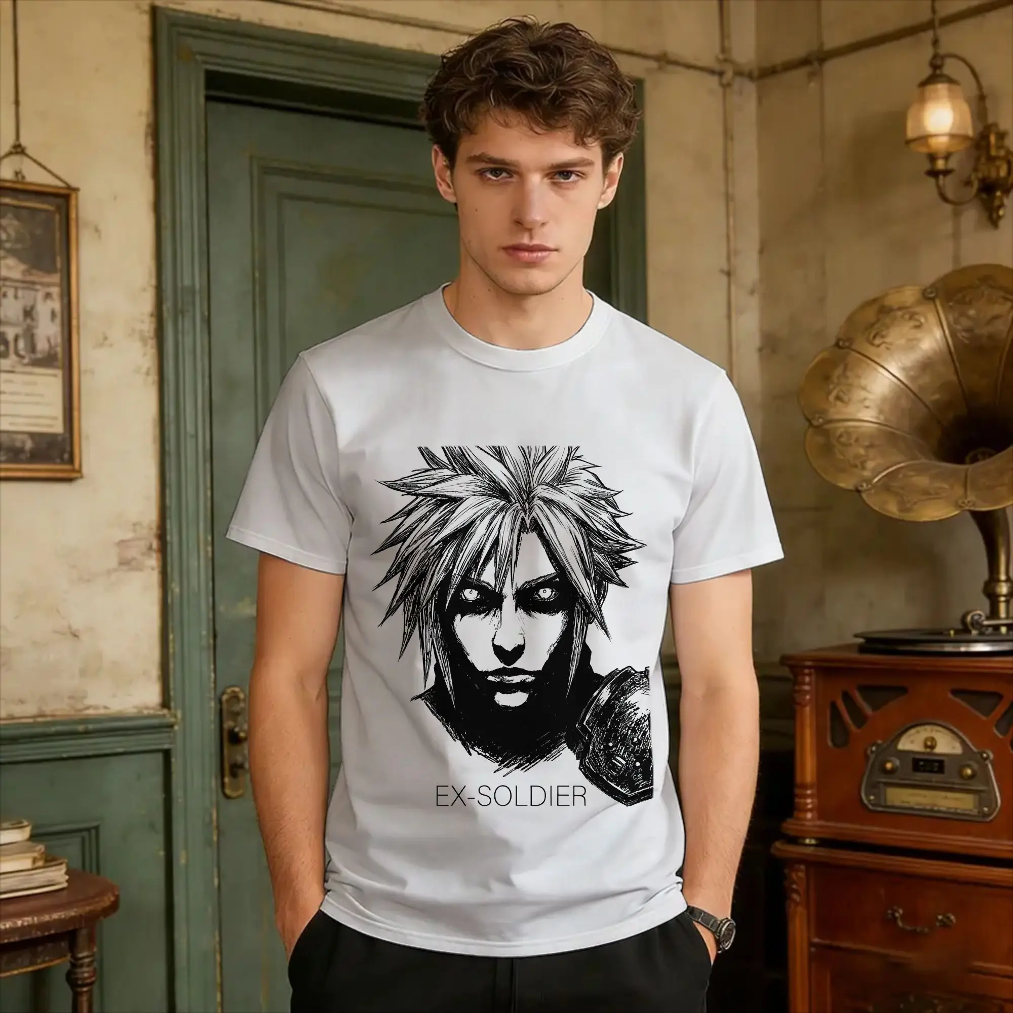Mako Infused Gaze Cloud Strife T Shirt Beach Finals Fantasys VII Harajuku T-Shirts 100 Cotton O-Neck Plus Size Clothing Tshirt