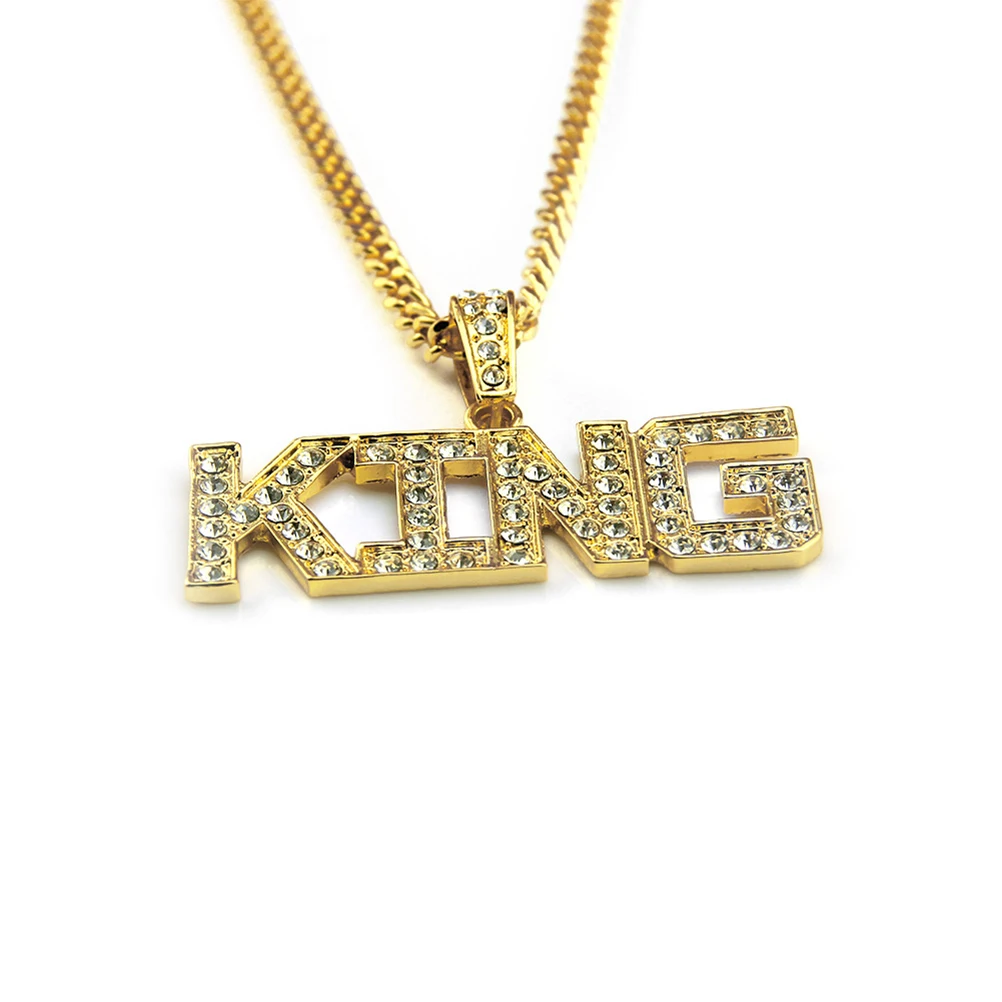 

Letter Men Necklace Golden Hip Hop Pendant Durable Fashion Jewelry Gift For Him Creative Stylish Chain Accessory
