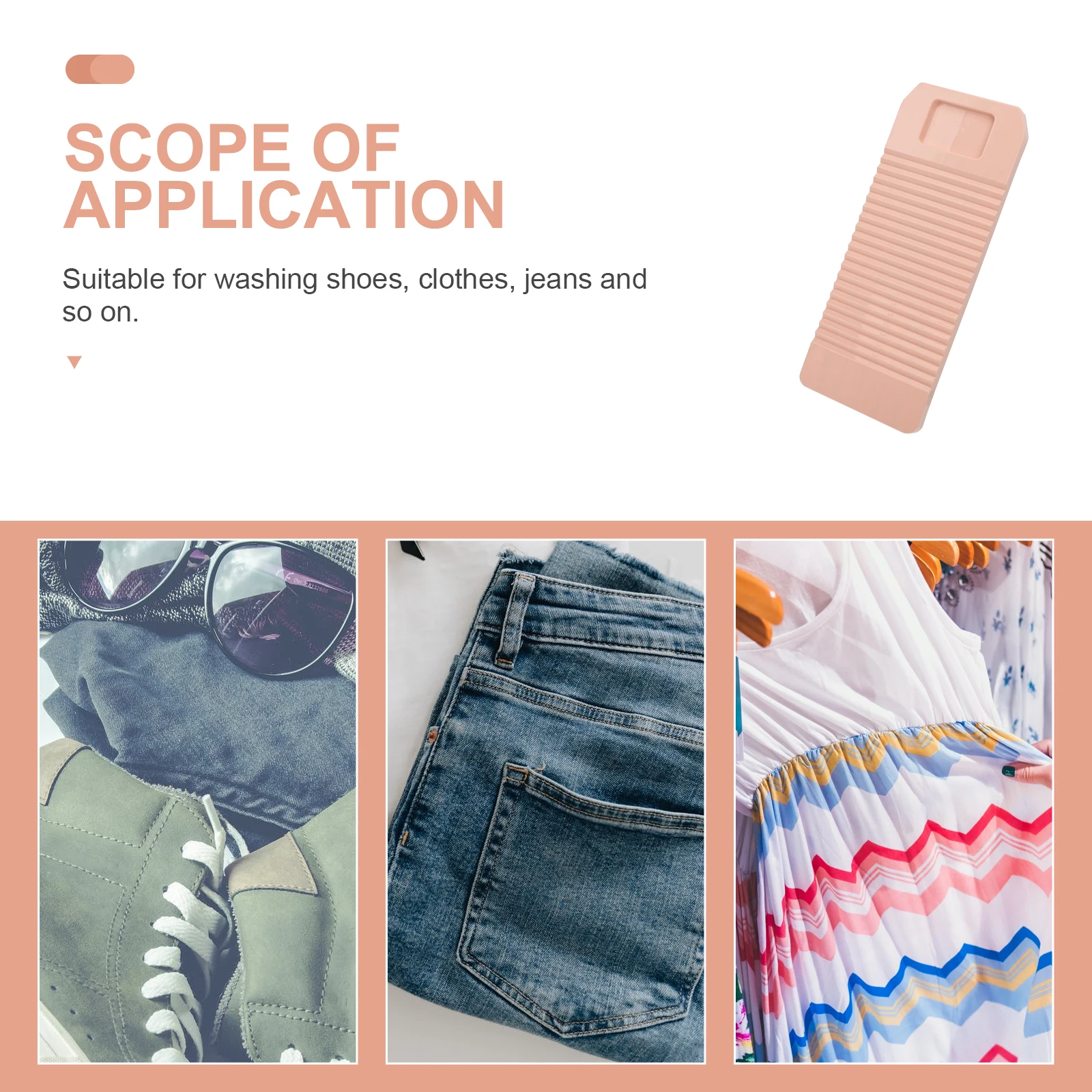 

Plastic Washboard Pink Rectangle H Washing Board Household Durable NonAbsorbent Practical SaveTime Effort