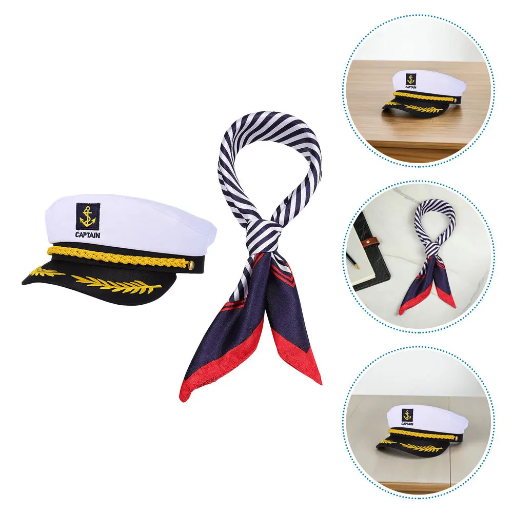 

1Set Sailor Hat and Scarf Nautical Costume Accessories for Men Women Design Durable Longlasting Use Sailors Hat