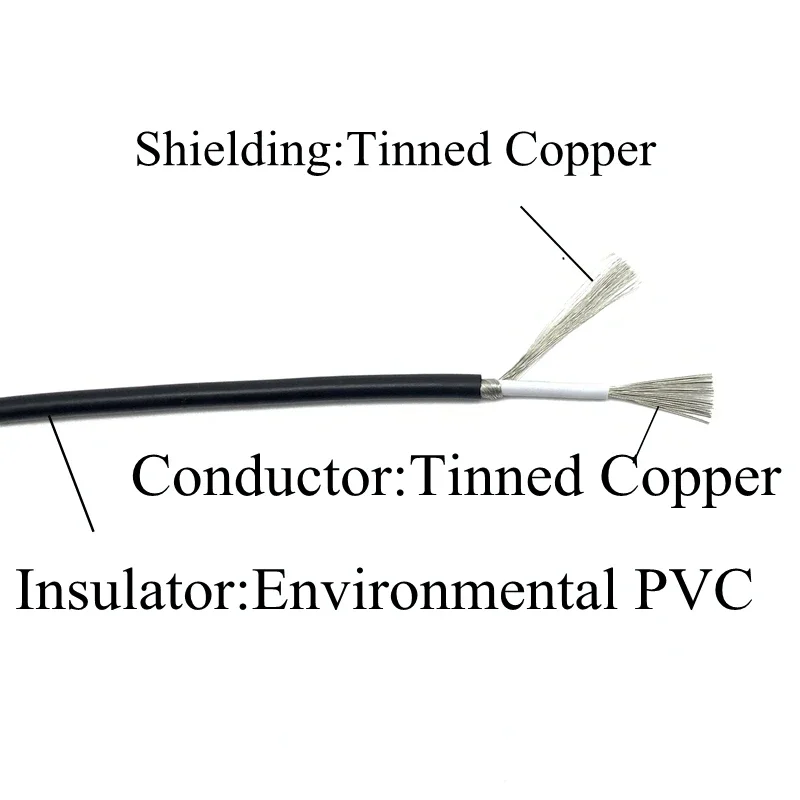 2/5/10M Shielded Wire Signal Cable 28 26 24 22 20 18 16 14 AWG UL1185 Channel Audio Single Core Electronic Copper Shielding Wire