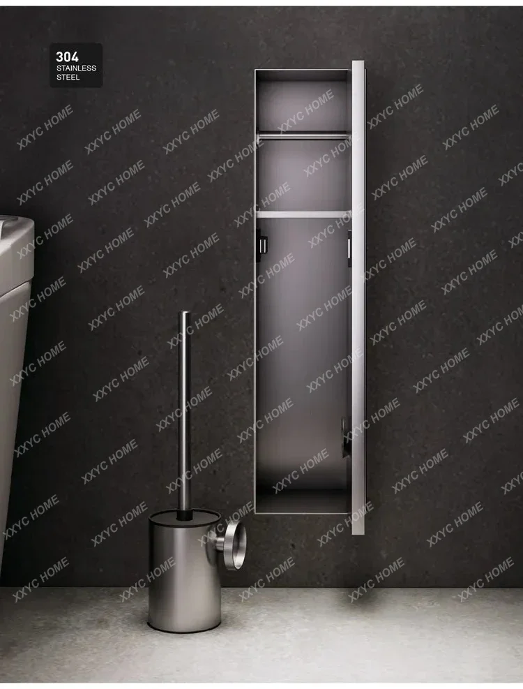 

TT Embedded Toilet Brush Shelf Stainless Steel Premium Sense Paper Towel Storage Wall Locker