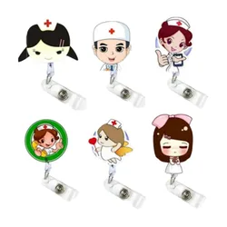 Clip per biglietti da visita per esposizione infermiera nome Badge bobina personale lavoratori medici ID Tag biglietto da visita cordino retrattile Badge bobina Clip