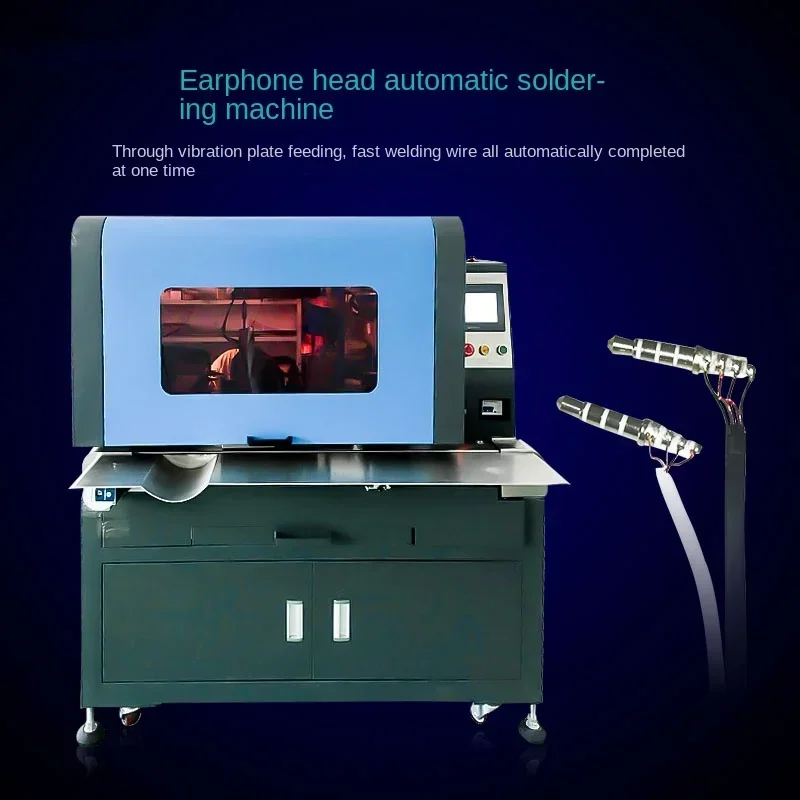 Full-automatic earphone head soldering machine 3.5-pin DC head soldering audio plug spot welder welding wire machine equipment