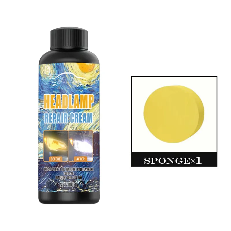 Car Headlight Restoration Paste - No-Polish Brightness Boost, Scratch Removal & Yellowing for Long-Lasting Motorcycle & Auto Lig