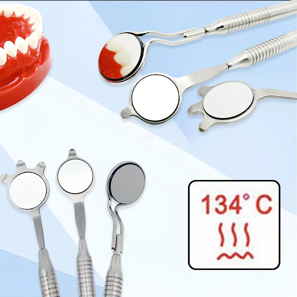 

Dental Mouth Mirror High Quality Anti-Fog Rhodium Mirrors Reflectors with Handle Double Sided Reusable Tool
