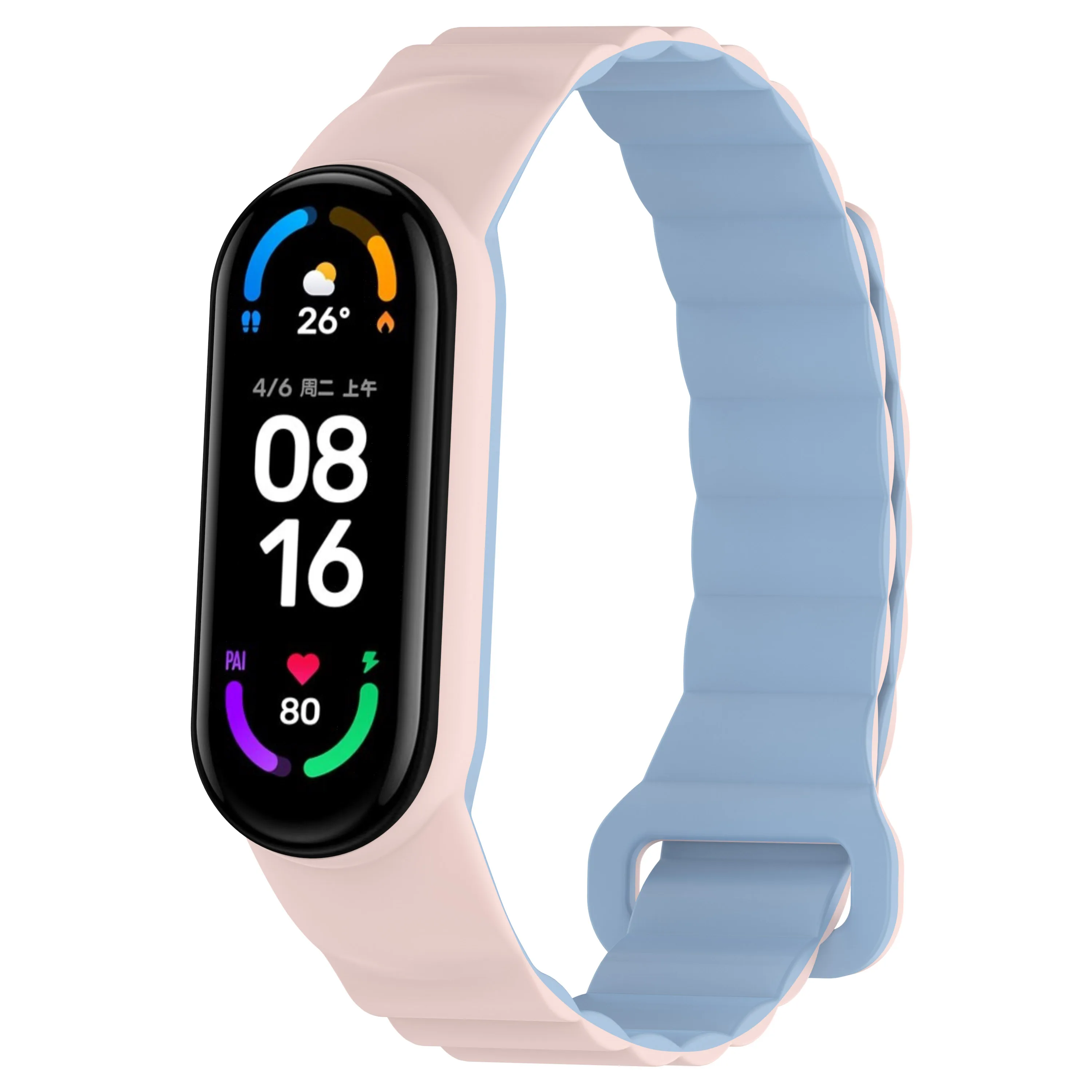 Silicone Magnetic Loop Belt For Xiaomi Mi Band 7 6 5 4 3 Easy to adjust Bracelet Wristband for Mi Band 7 6 5 Mi Band 4 Strap