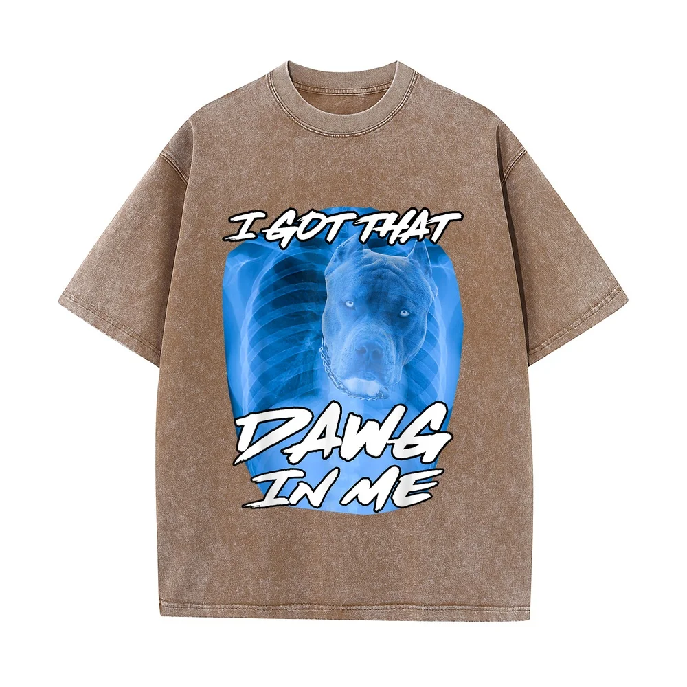 I Got That Dawg In Me Xray Pitbull Ironic Meme Viral Quote T-Shirt Designer Man T Shirt Vintage Soft Unisex Tee Funny Humor