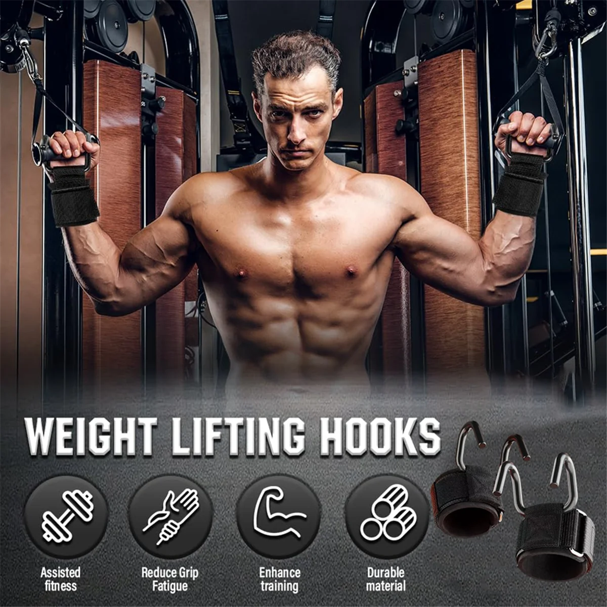 

2525 + 2 шт., силовой крючок для фитнеса, подтягивания и тренировки с жесткой тягой, помощник против падения, тренировочное оборудование для поддержки ладони без травм