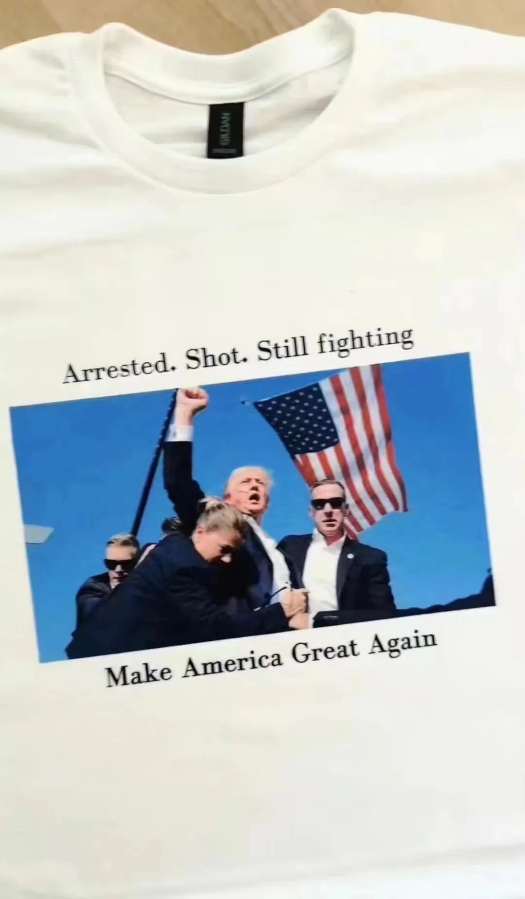 Trump President New Men\'s T-shirt Arrested Shot Still Fighting Make America Great Again Short Sleeve Tops Cotton Men Clothing