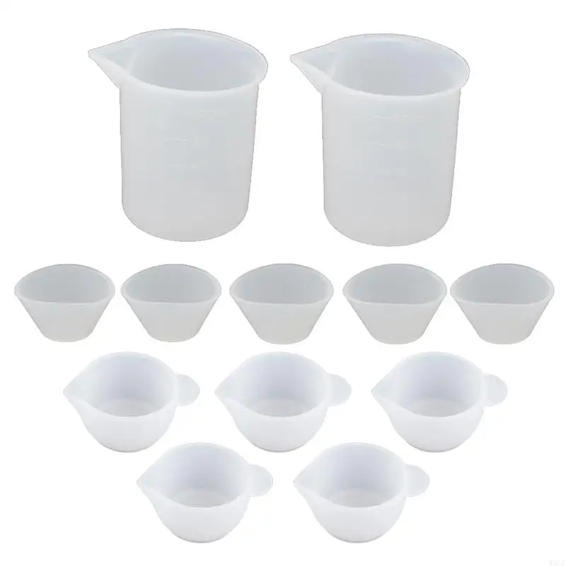 WXTC 12pocies Gartful Resin Casting Strumento fai -da -te 100 da 20 da 10 tazze riutilizzabili tazze per l'orecchio