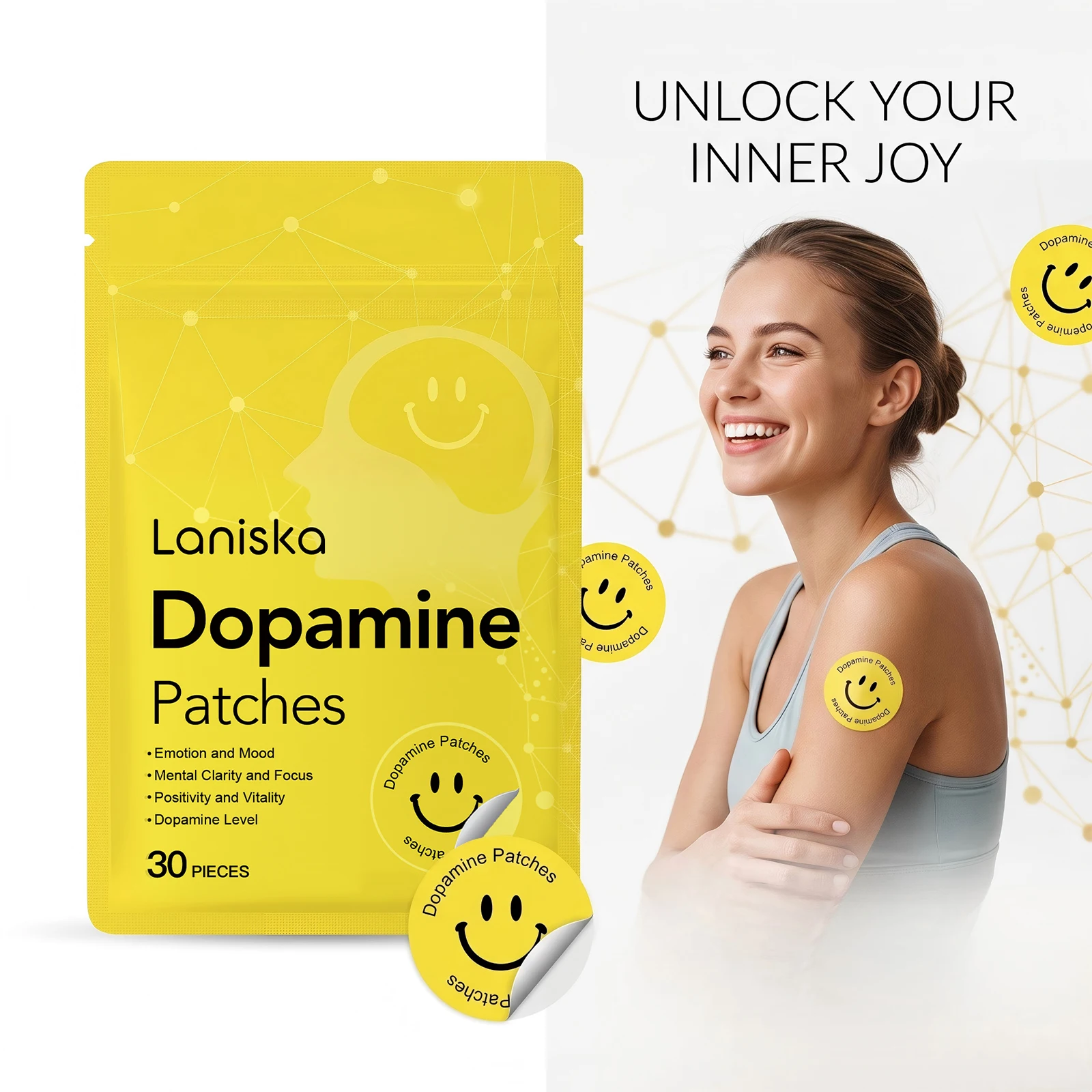 Dopamine Patches Balance Mood Relieve Stress Focus Enhancement Daily Vitality for Workers Students Comfort Body Care Patch