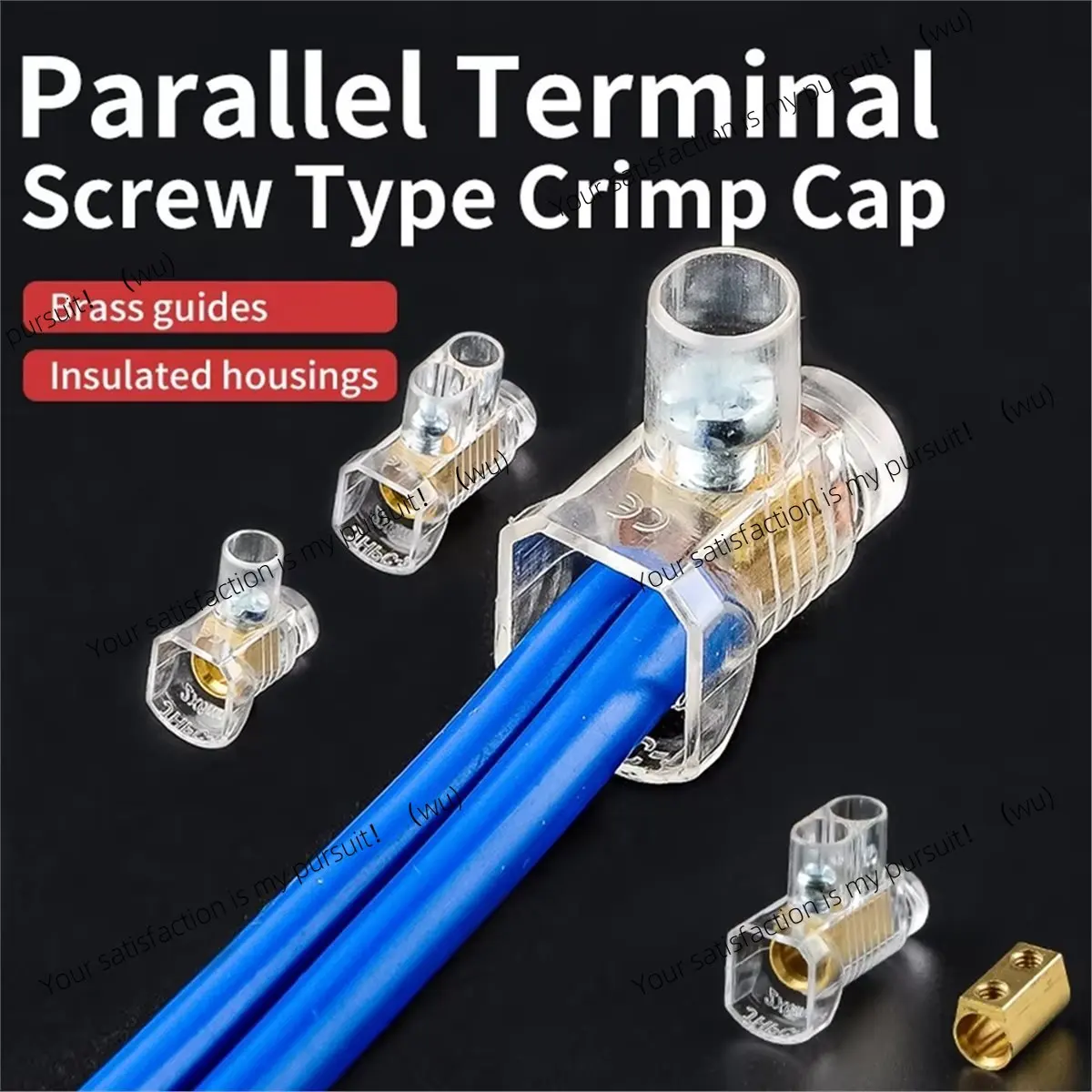 50Pcs PC Terminal Block 1 Ways Transparent Pure Copper Closed Easy Terminal Double Ports Crimping Cap 1/2 Position A