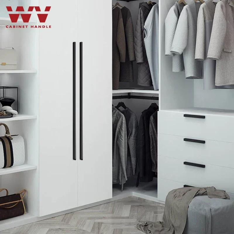 

YM American Black Cabinet Door Handles Modern 1000MM 1200MM Long Minimalist Handles Drawer Wardrobe Cabinet Pulls Aluminum Alloy