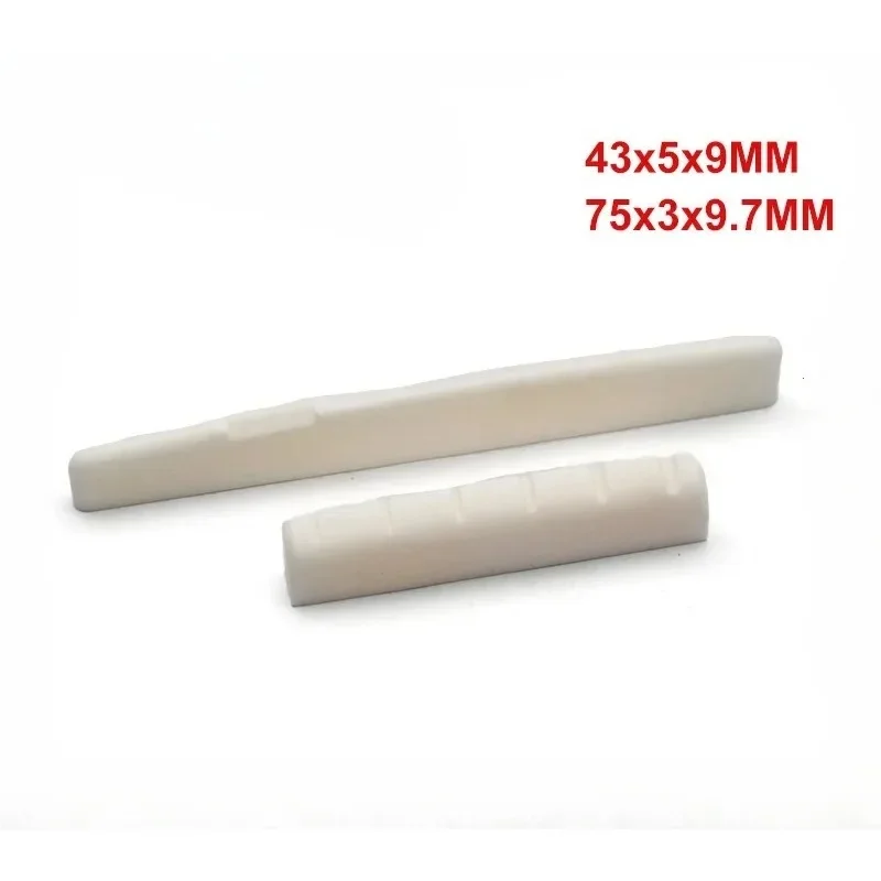 Wei_hong Store--10/50Pcs Real Bone Nut Saddle YMH Style 43x5x9MM/75x3x9.7MM-R400 Acoustic Guitar 6 String Nut Folk Guiar Nut Sad