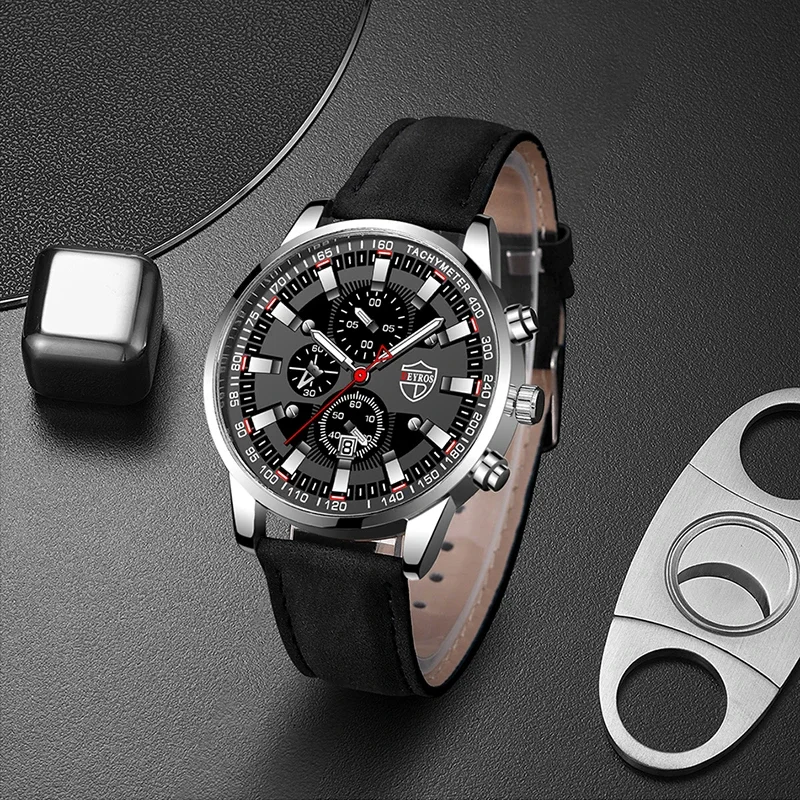 2023 modne męskie zegarki luksusowa skórzana bransoletka kwarcowy zegarek na rękę dla mężczyzn Business Casual świecący zegar relogio masculino